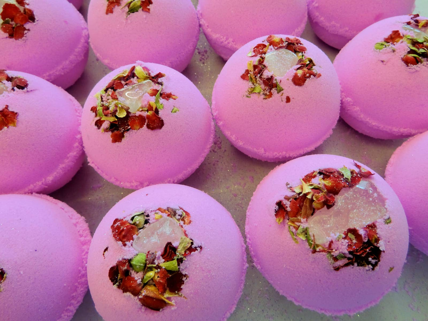Rose Quartz Natural Crystal Aromatherapy Bath Bomb Gemstone
