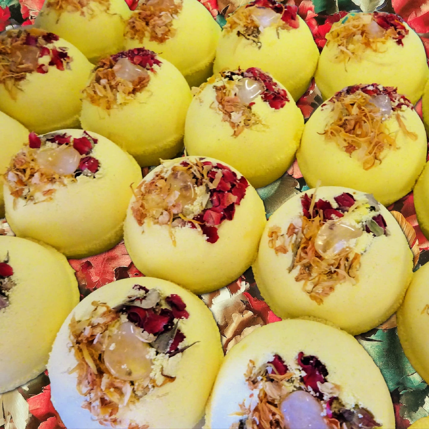 Citrine Crystal Abundance Bath Bomb | Palo Santo Gemstone