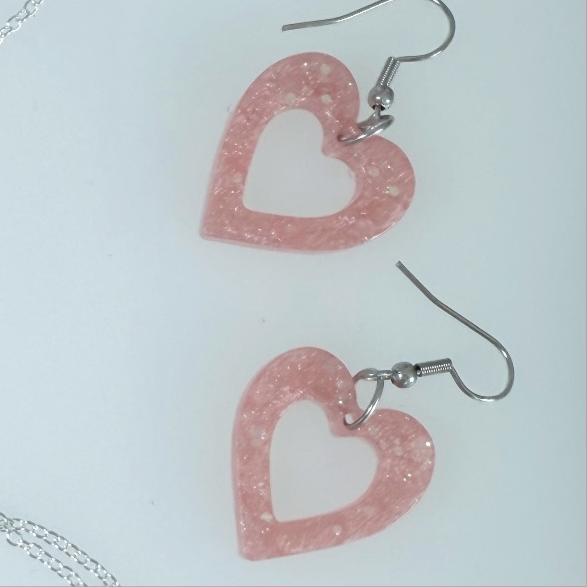 Pink Necklace & Earring (x2 pairs) Set