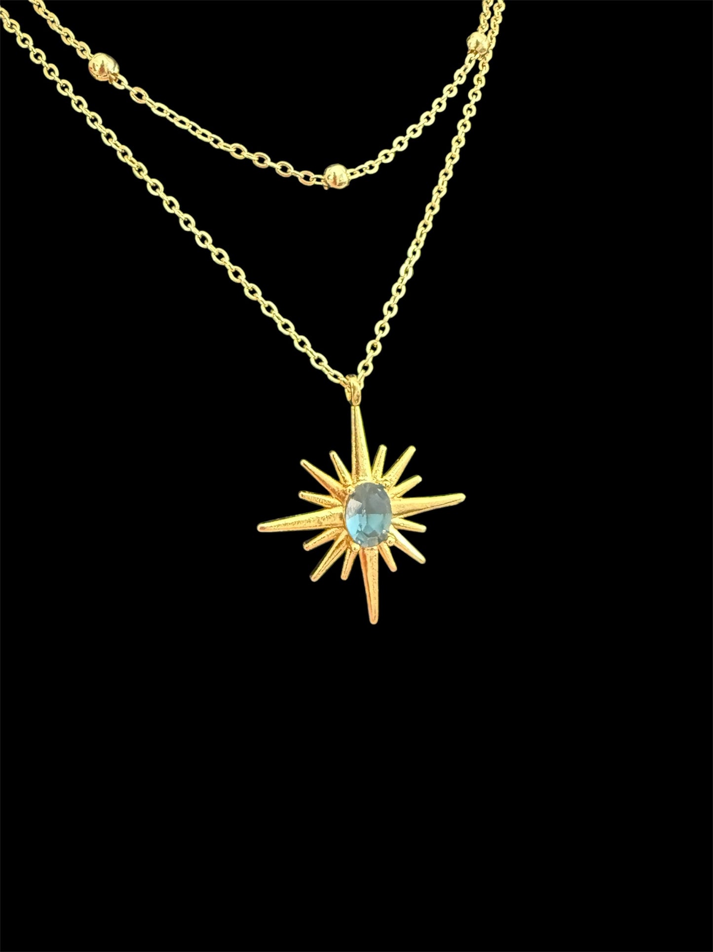 Sapphire North Star Layered Necklace