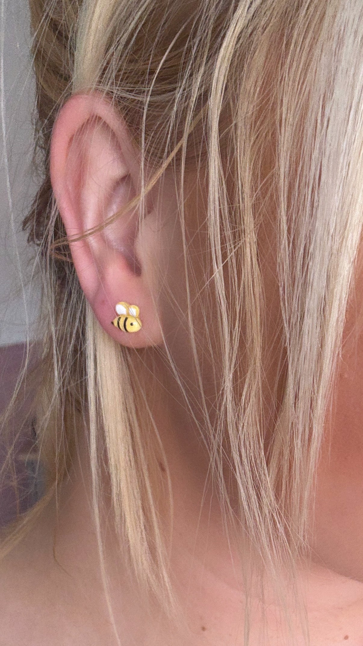 Dainty bee earrings