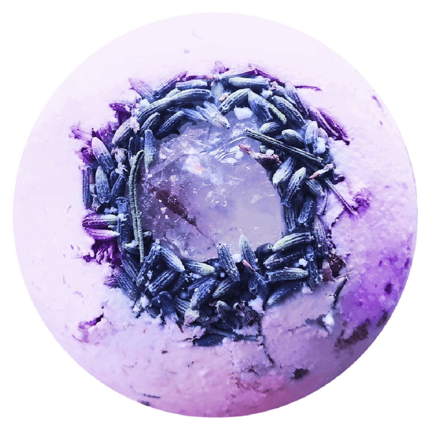 Amethyst Natural Crystal Dried Flowers Lavender Bath Bomb