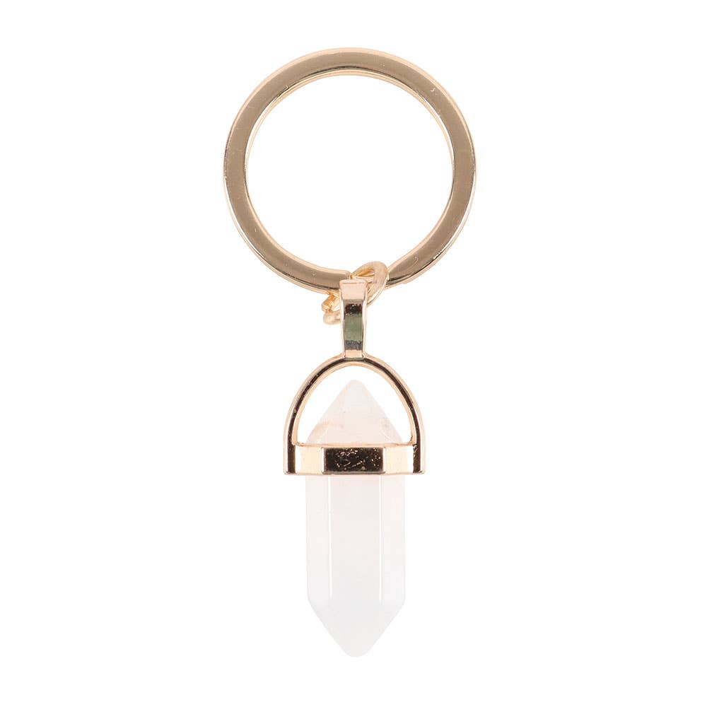 Clear Quartz Crystal Keyring
