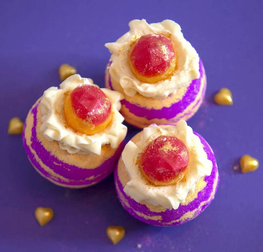 Handmade Rhubarb & Custard Cocoa Shea Butter Bath Bomb
