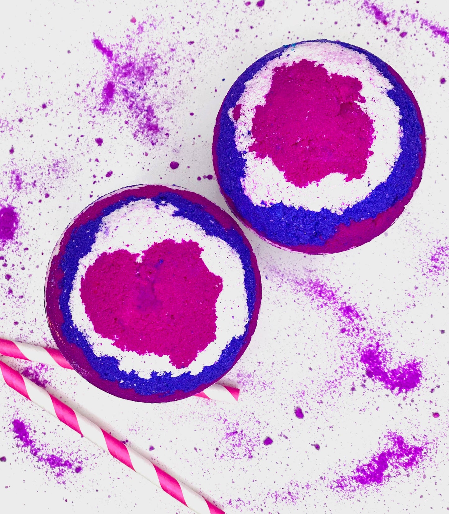 Handmade Strawberry Galaxy Large XL Sphere Pink Bath Bomb