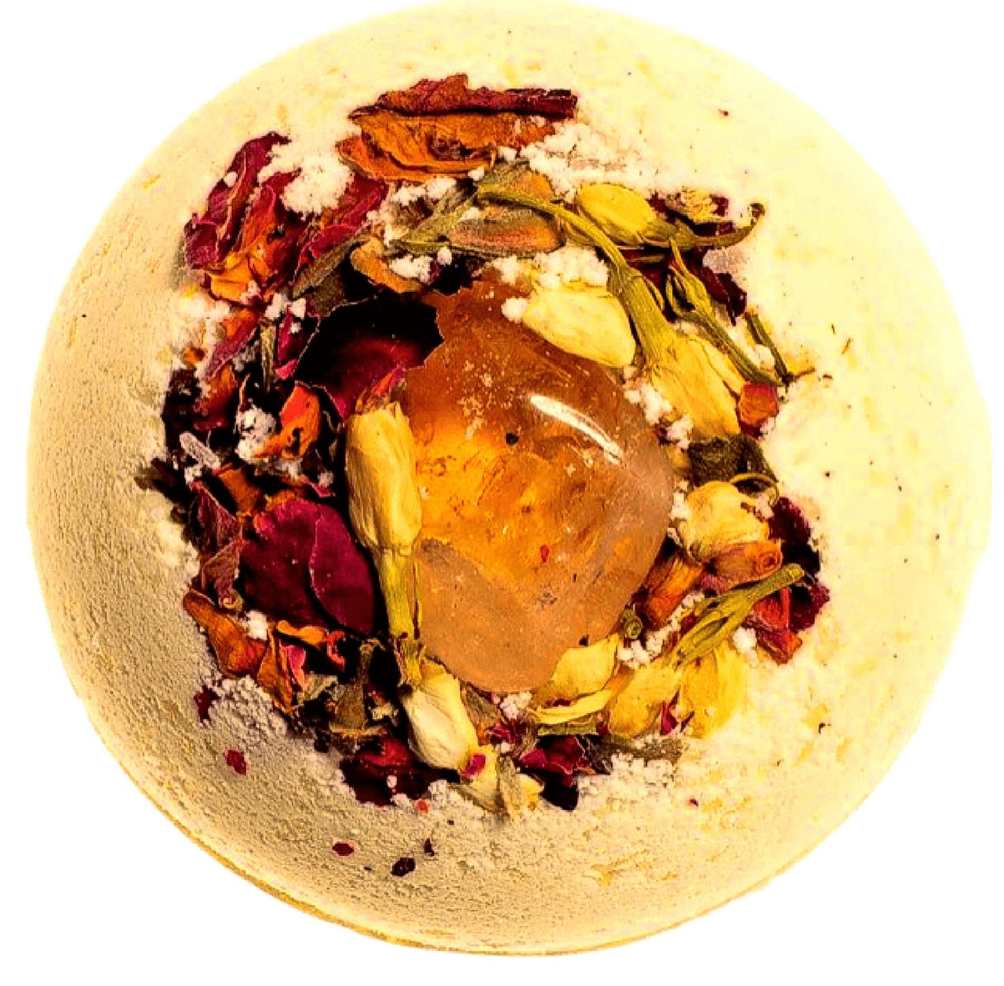 Citrine Crystal Abundance Bath Bomb | Palo Santo Gemstone