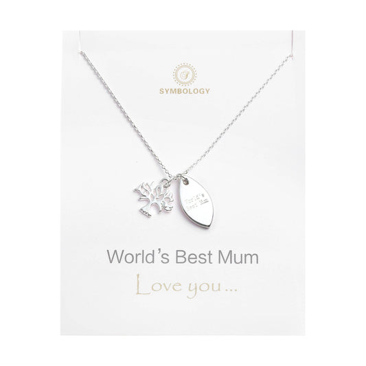 World's Best Mum Necklace Tree of Life Pendant (Gift Boxed)