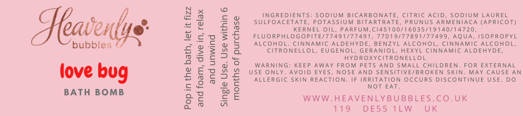 Handmade Love Bug Ladybird Bath Bomb Valentine's Wild Fig