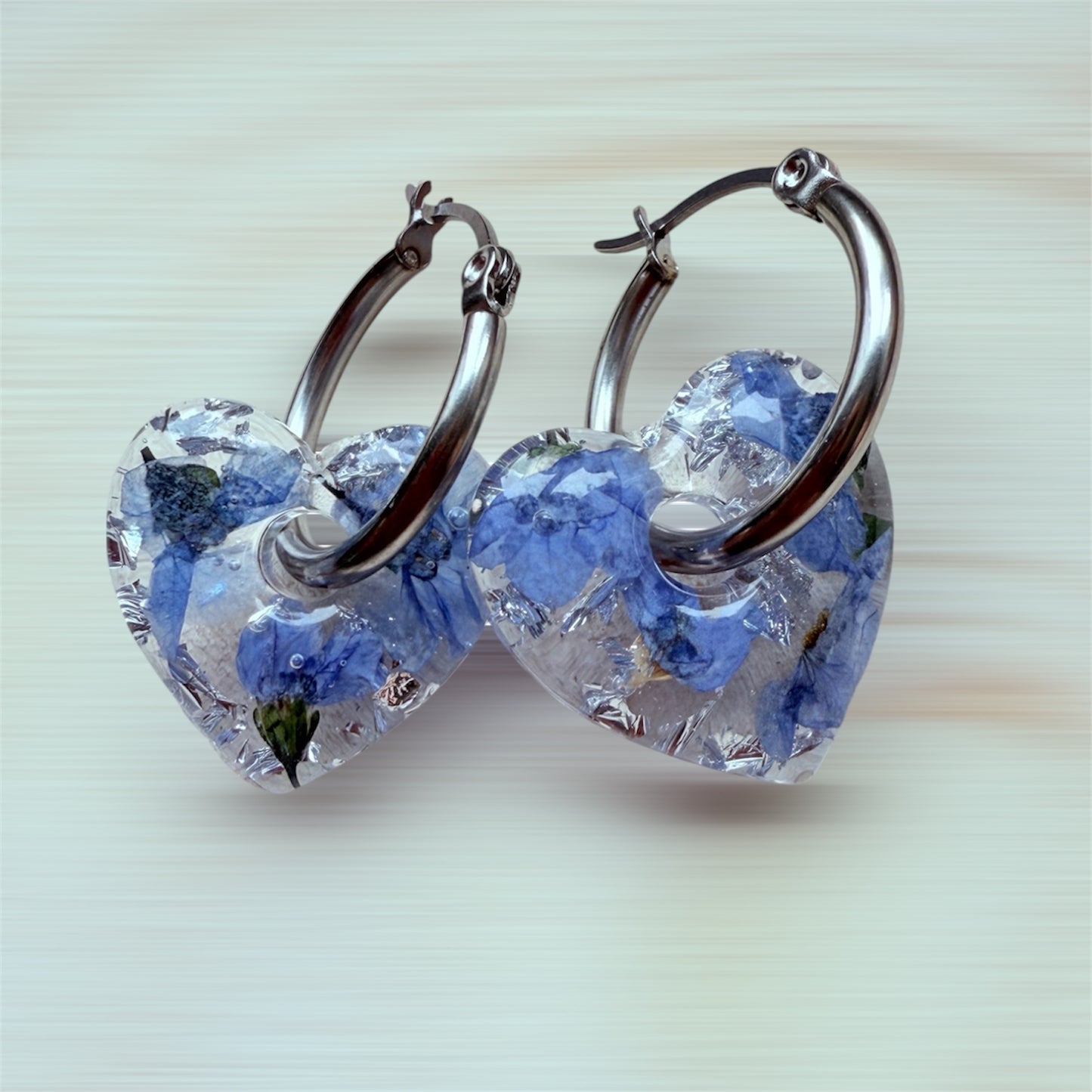 Forget Me Not Heart Hoops