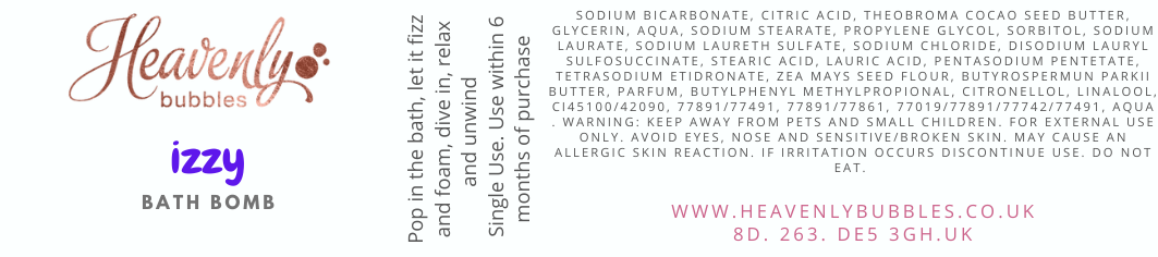 Handmade Izzy Shea Butter Cocoa Butter Bath Bomb