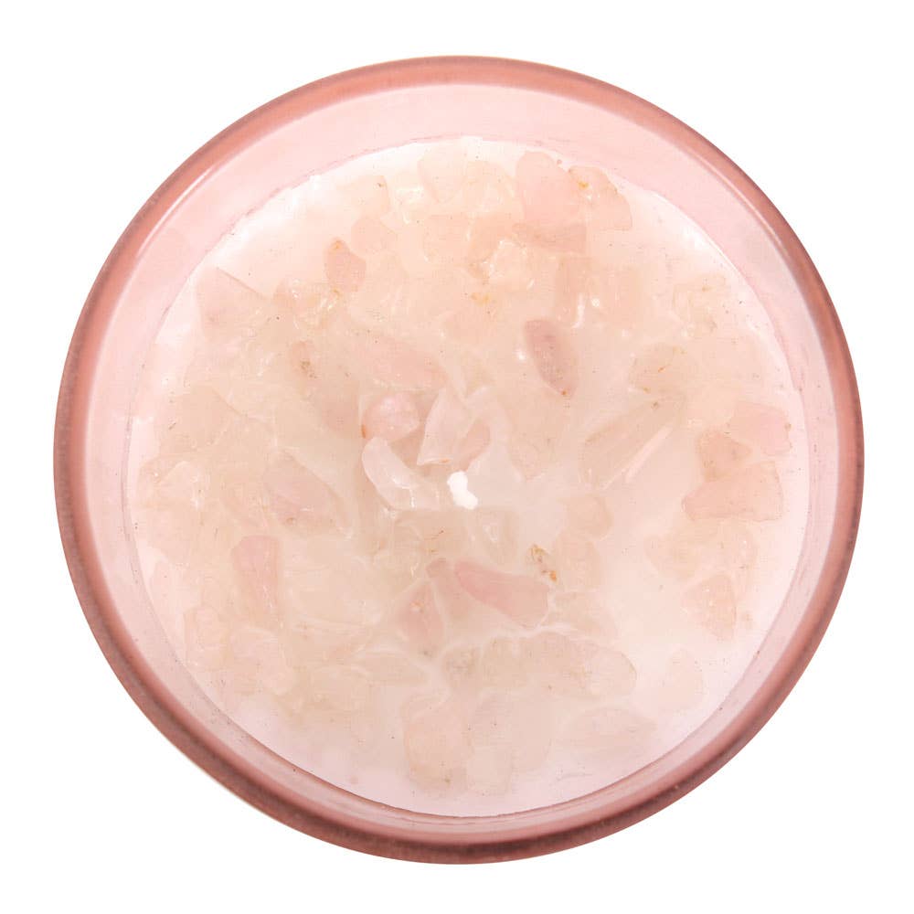 Gratitude Wild Rose Crystal Chip Candle