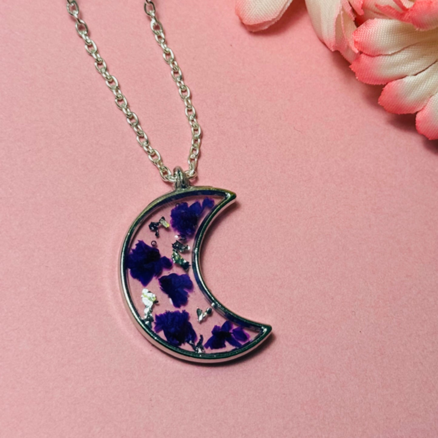 Crescent Moon Necklace (purple)