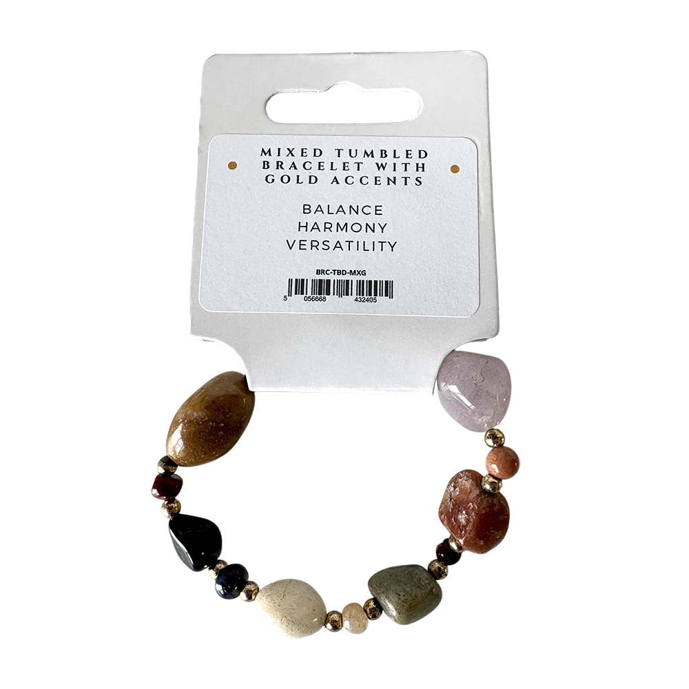 Mixed Tumbled Bracelet with Gold Accents