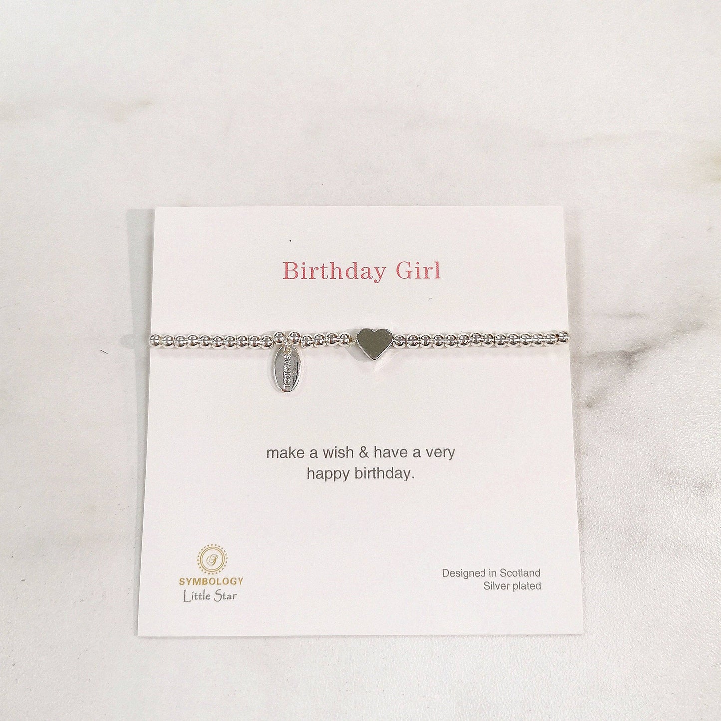 Children Bracelet, Birthday Girl Silver Beads Bracelet