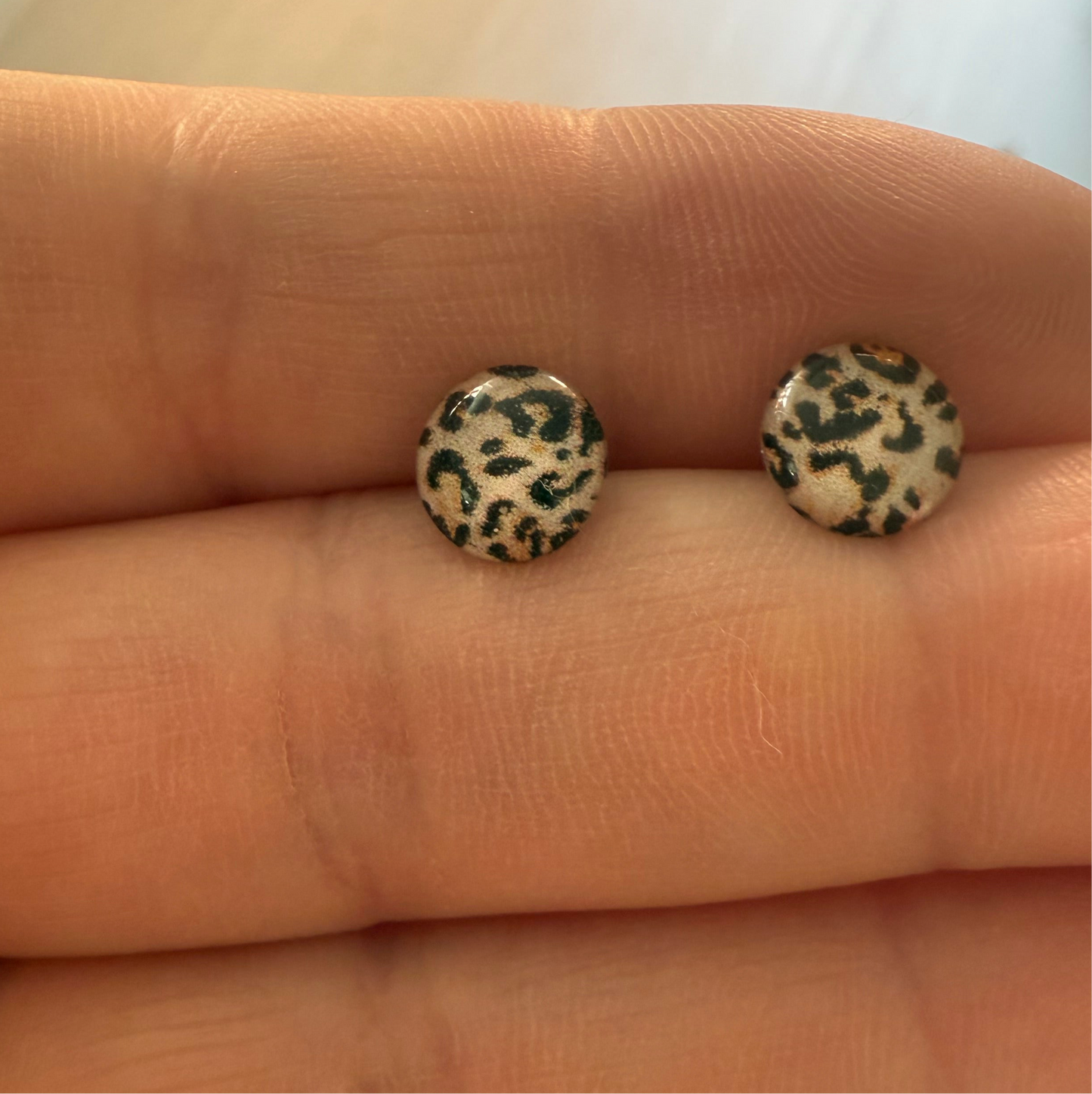 Teeny Leopard Studs