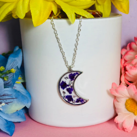 Crescent Moon Necklace (purple)