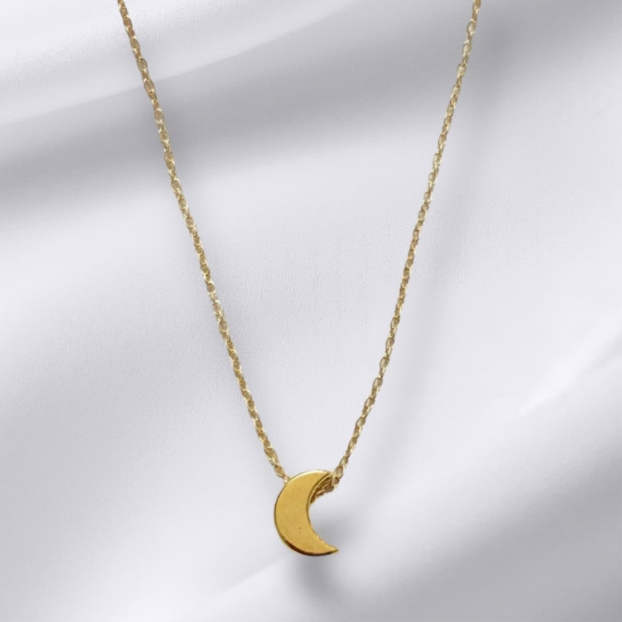 Gold Dainty Moon Necklace
