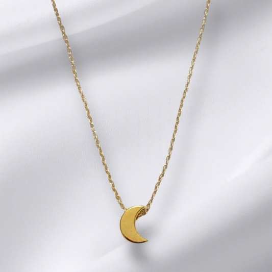 Gold Dainty Moon Necklace