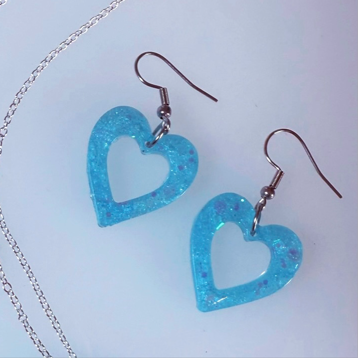 Blue Necklace & Earrings (x2 pairs) set