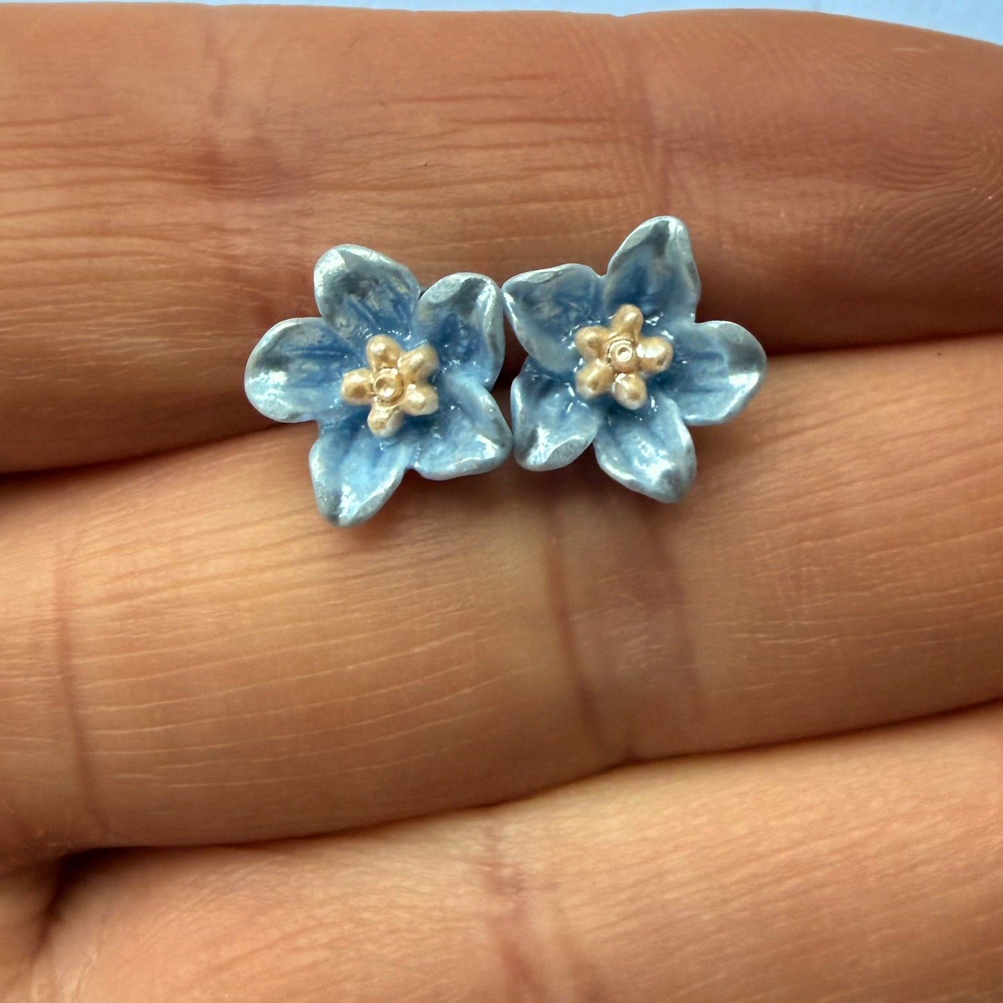 Blue Flower Studs