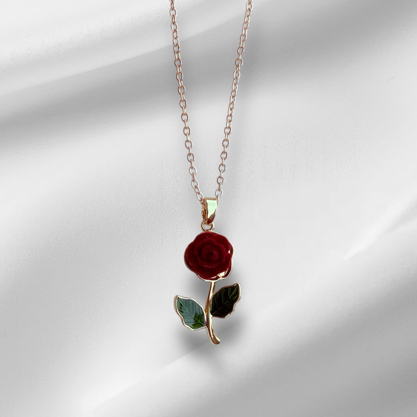 Red Velvet Rose Necklace