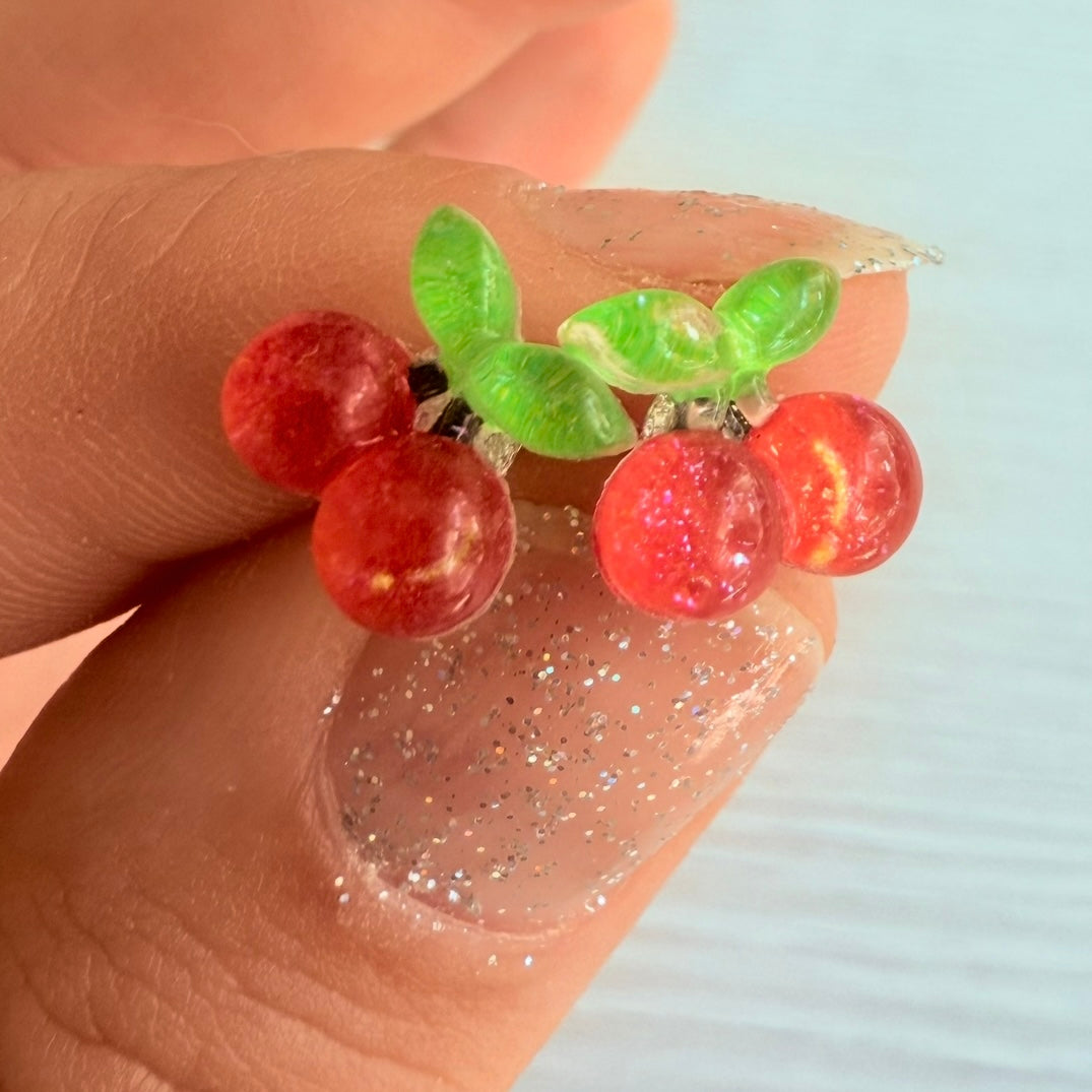 Dainty Cherry Studs