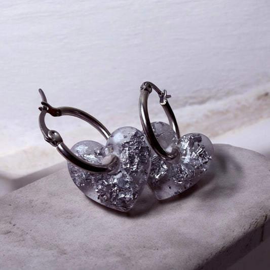 Silver Flake Hoops
