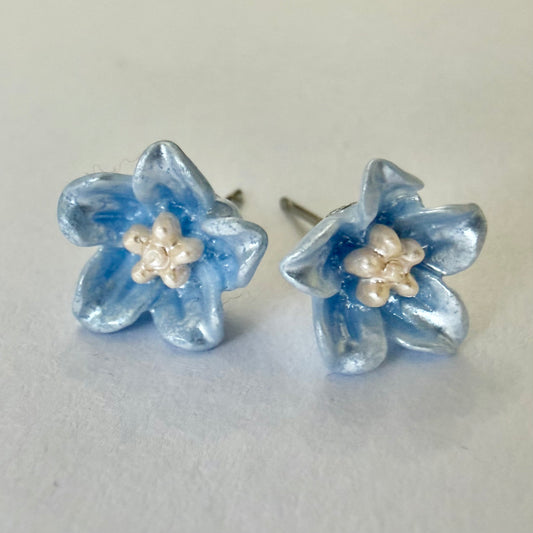 Blue Flower Studs