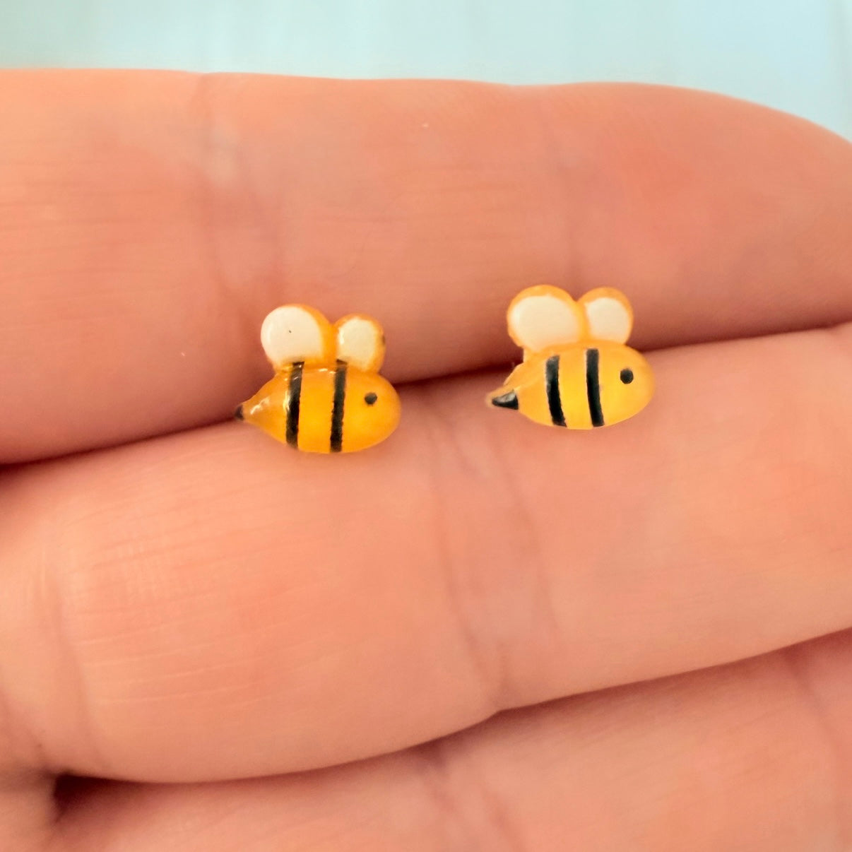 Dainty bee earrings
