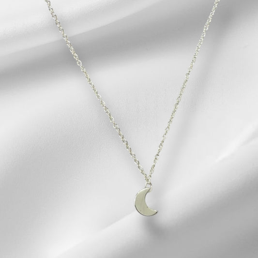 Dainty Silver Moon Necklace