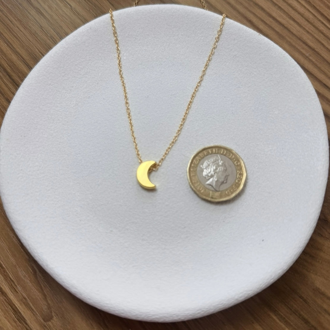 Gold Dainty Moon Necklace