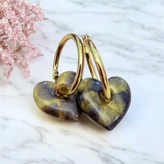 Gold Autumn Hearts