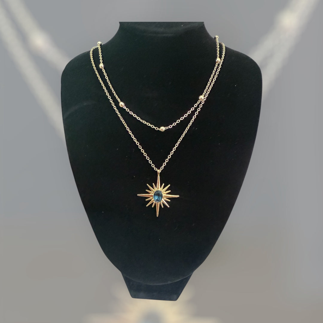 Sapphire North Star Layered Necklace