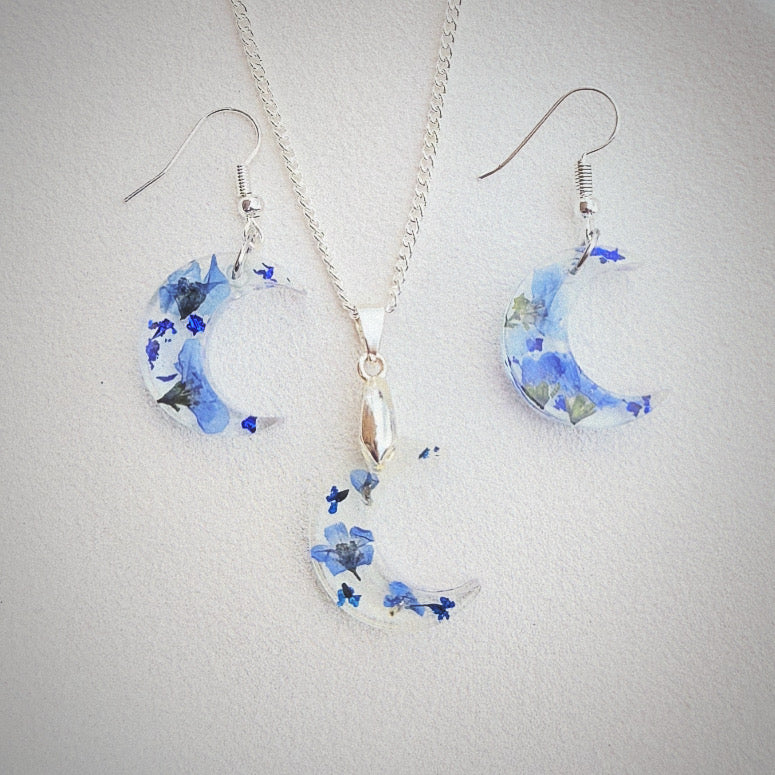 Forget Me Not Necklace and Earring Set