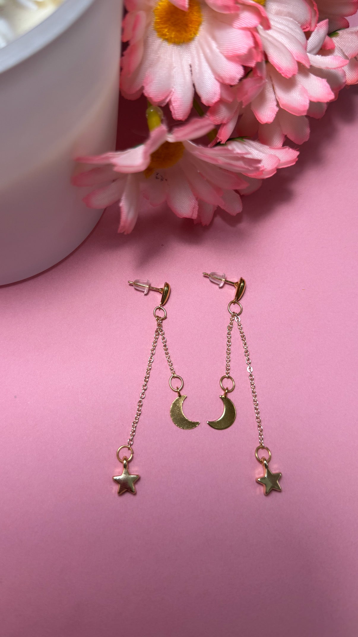 Moon & Star Gold Plated Earrings