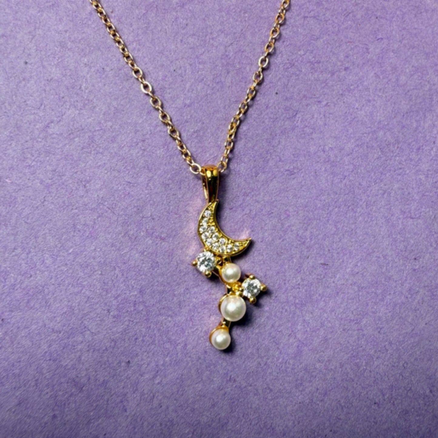 Moon & Pearl Necklace