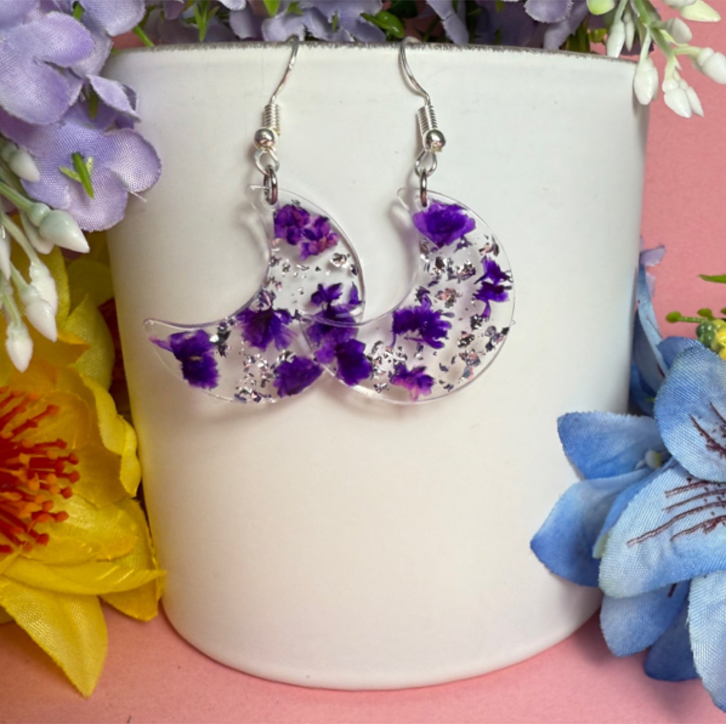 Purple Moon Earrings