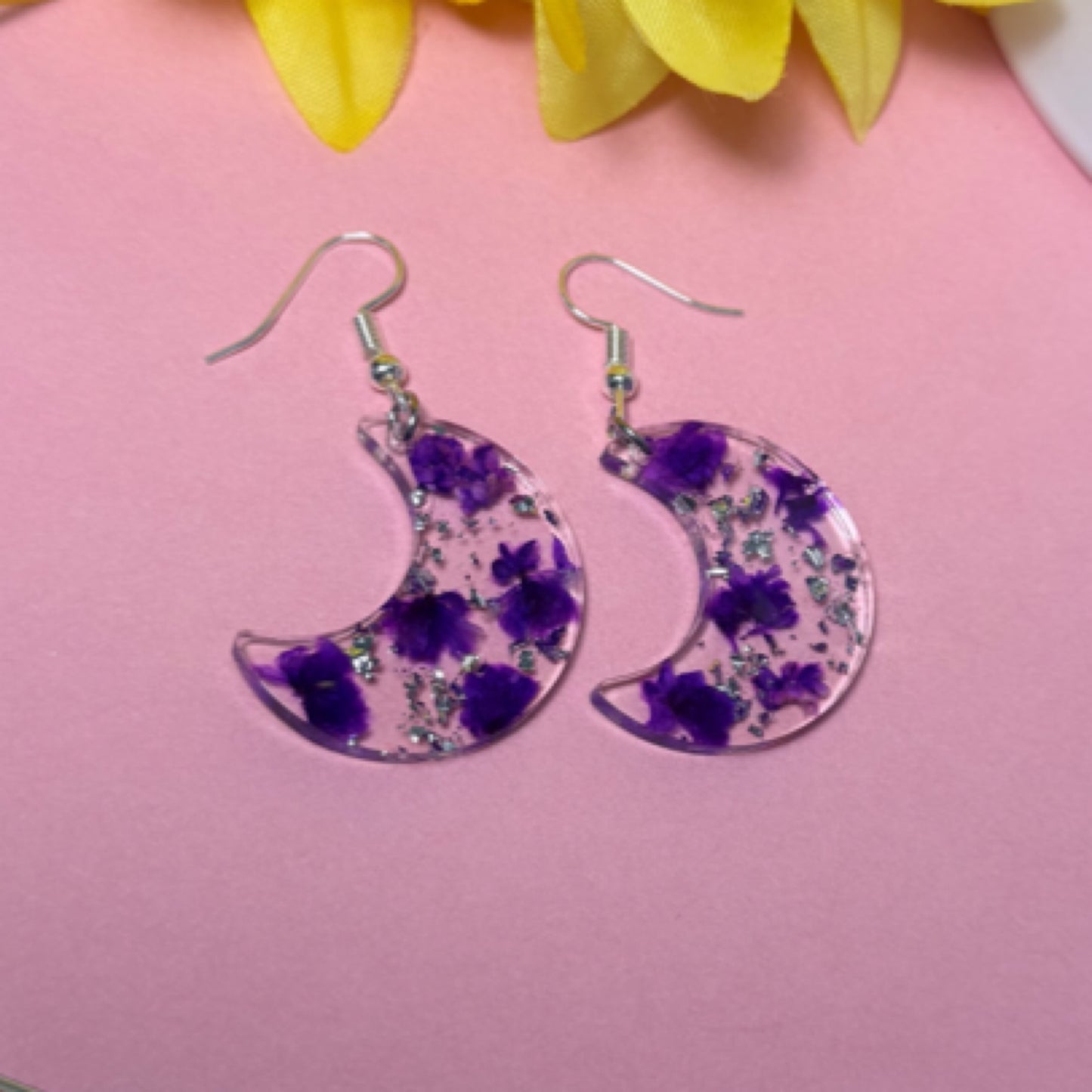 Purple Moon Earrings