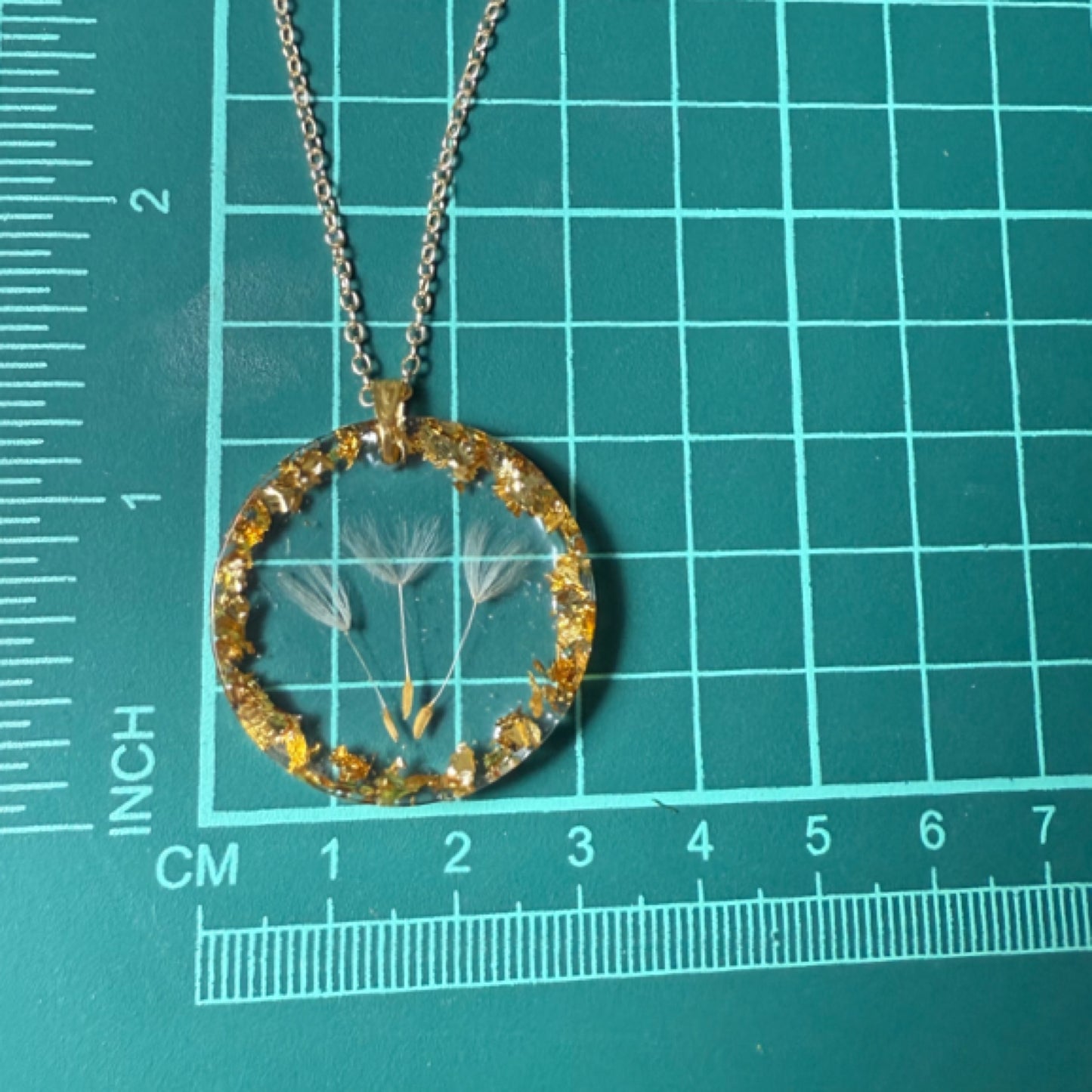 Make a wish Dandelion Seed Gold Necklace