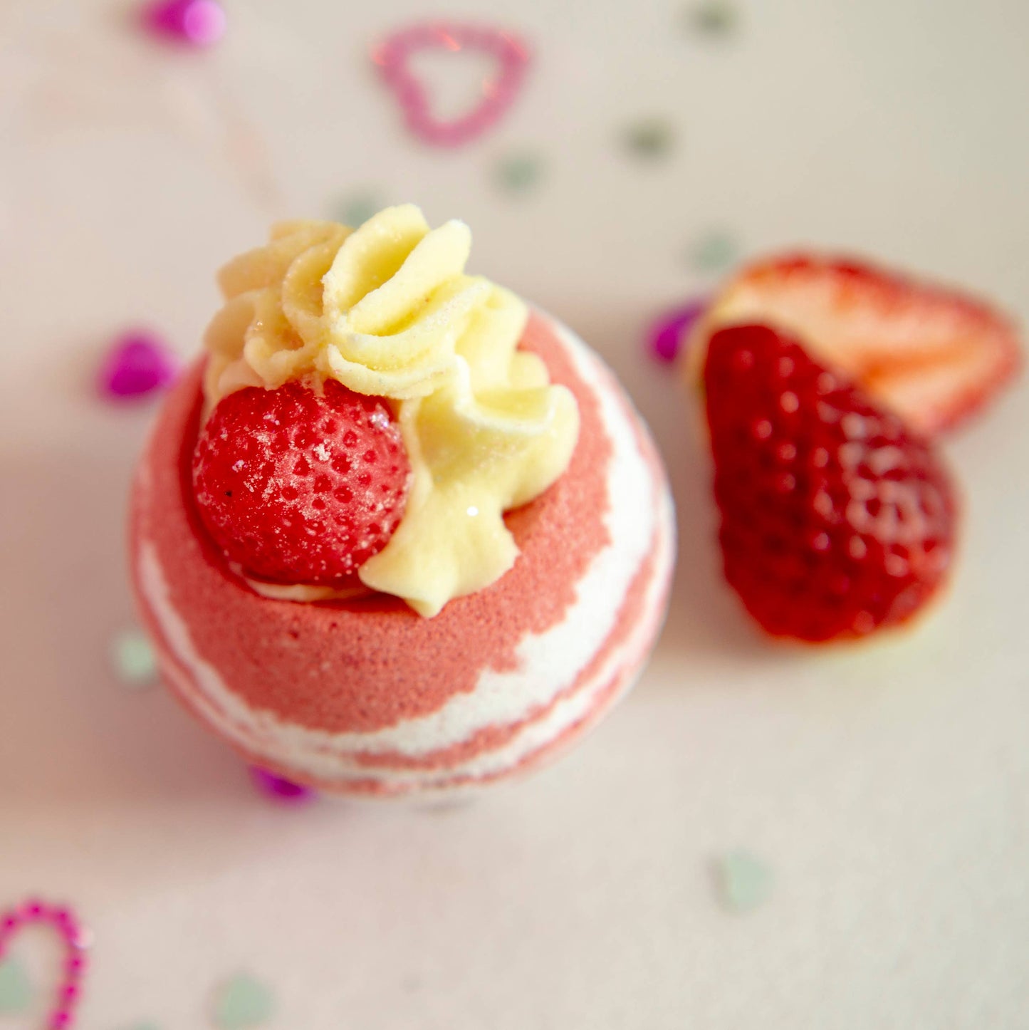 Handmade Strawberry Prosecco Cocoa Shea Butter Bath Bomb