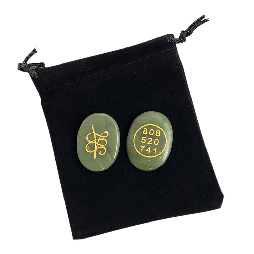 Money Code Stone, 4x3cm, Green Jade