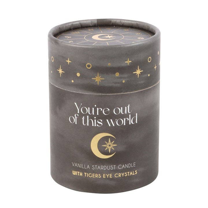 Vanilla Stardust Astrology Wheel Crystal Chip Candle