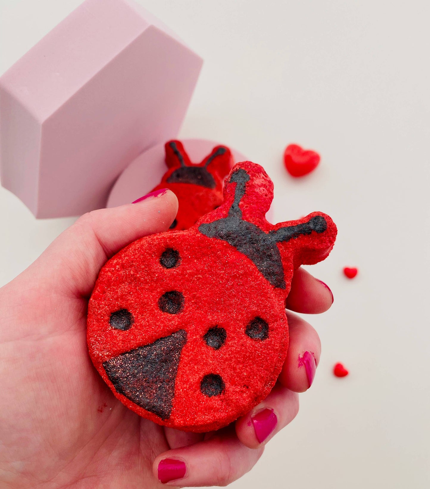Handmade Love Bug Ladybird Bath Bomb Valentine's Wild Fig