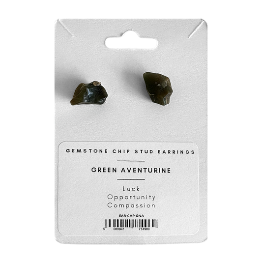 Gemstone Chip Stud Earrings, 1x1cm: Green Aventurine